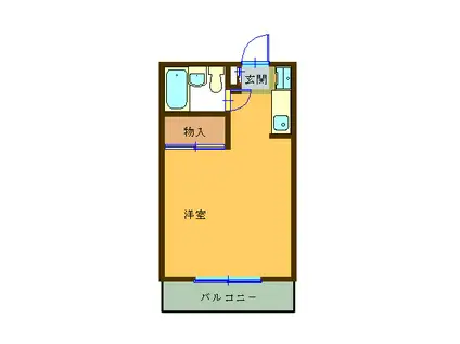 パールハイツ(ワンルーム/2階)の間取り写真