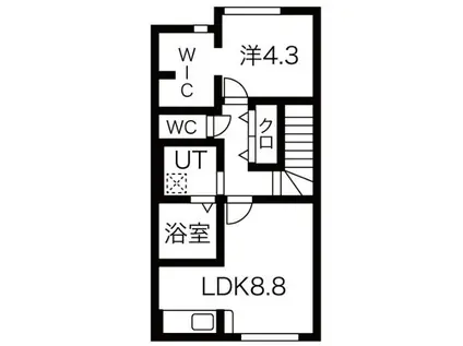 M&T神町北I(1LDK/2階)の間取り写真