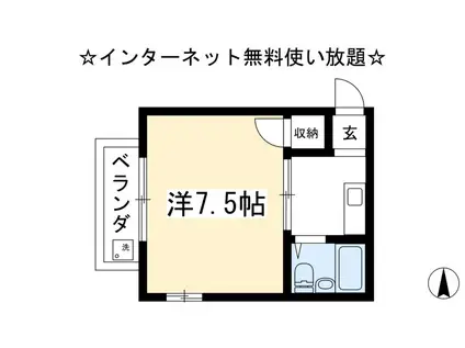 グレース衣笠(1K/1階)の間取り写真