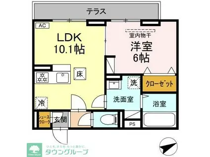 CHATEAU AVENIR 調布(1LDK/1階)の間取り写真