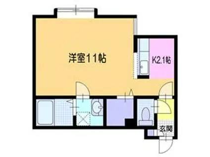 オリーブ(1K/2階)の間取り写真