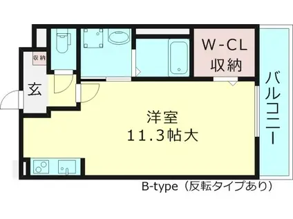 ボンジューネ BONNEJOURNEE(ワンルーム/2階)の間取り写真