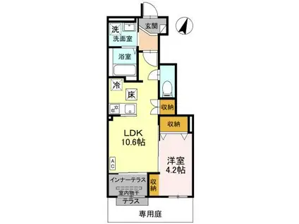 マリーゴールド(1LDK/1階)の間取り写真