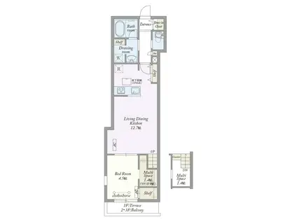 MY STYLE VINTAGE 大和南林間(1LDK/3階)の間取り写真