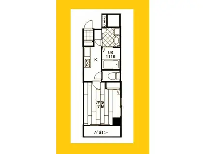 グッドウィル藤棚(1K/6階)の間取り写真