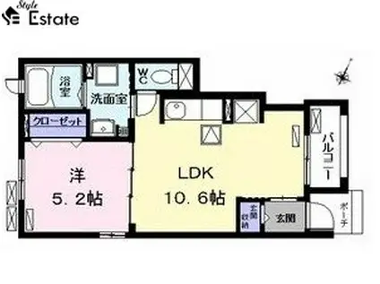 アルモニー(1LDK/1階)の間取り写真