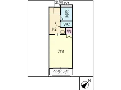 レイ・フレンズ(1K/3階)の間取り写真