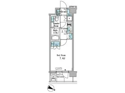 パークアクシス東十条(1K/2階)の間取り写真