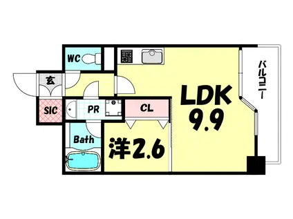 レオンコンフォート神戸ハーバーウエスト(1LDK/2階)の間取り写真