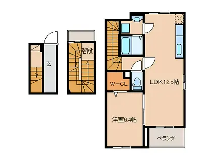 ＪＲ久大本線 御井駅 徒歩23分 3階建 築13年(1LDK/3階)の間取り写真
