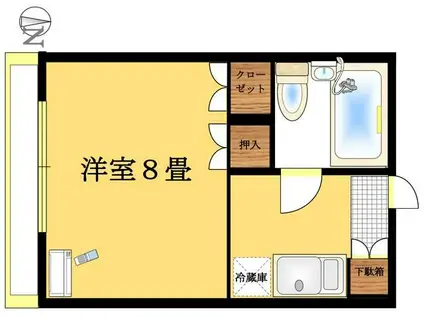 メゾン高徳(1K/3階)の間取り写真