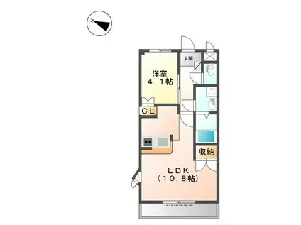 ウィンドヒル(1LDK/2階)の間取り写真