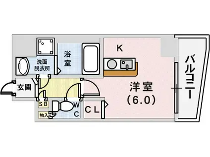 ラナップスクエア神戸県庁前(1K/8階)の間取り写真