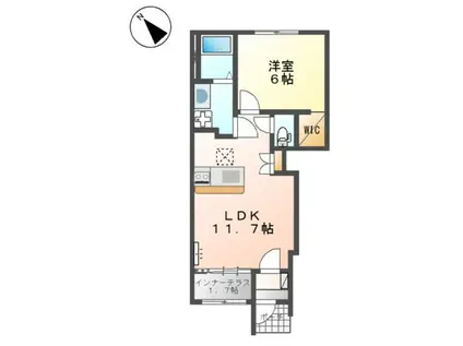 三木市緑が丘町本町一丁目アパート(1LDK/1階)の間取り写真