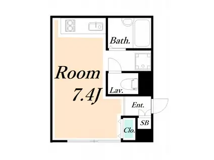 パラッツォ・ヌオーボ(ワンルーム/3階)の間取り写真