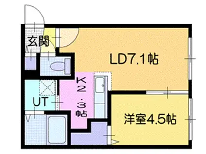 メゾンドヒロ(1LDK/1階)の間取り写真
