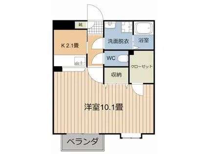 サンリアン吉野(1K/1階)の間取り写真