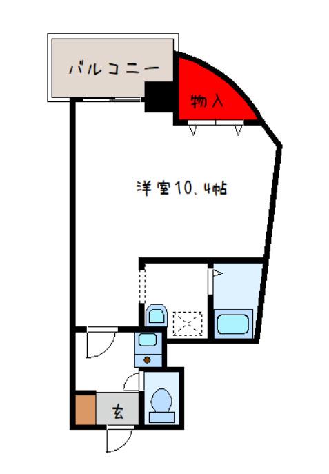 エントレ流町(1K/4階)の間取り写真