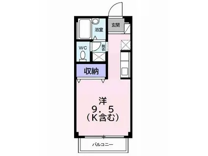 アドバンス(1K/1階)の間取り写真