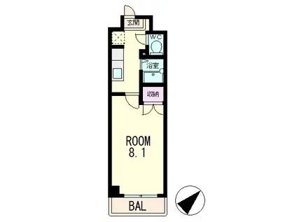 アートプラザ野路(1K/4階)の間取り写真