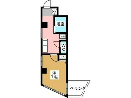 グランシエル(1K/4階)の間取り写真