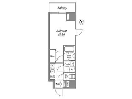 GRANPASEO田端A(1K/4階)の間取り写真