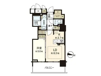 ブランズ札幌大通東(1LDK/4階)の間取り写真