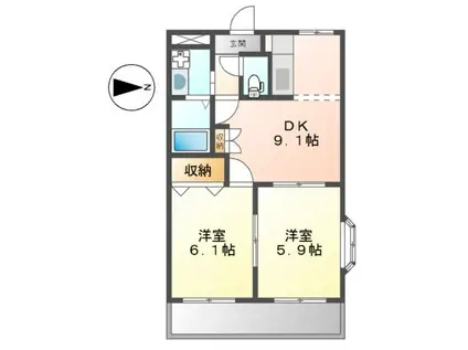 INGLE SIDE(2LDK/1階)の間取り写真