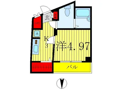 グランフォース西新井(1K/3階)の間取り写真