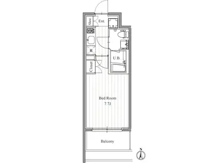 プライマル森下(1K/9階)の間取り写真