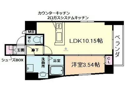 AXIA(1LDK/11階)の間取り写真