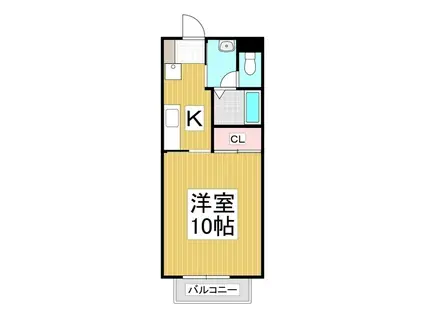 AMBITIOUSII(1K/1階)の間取り写真