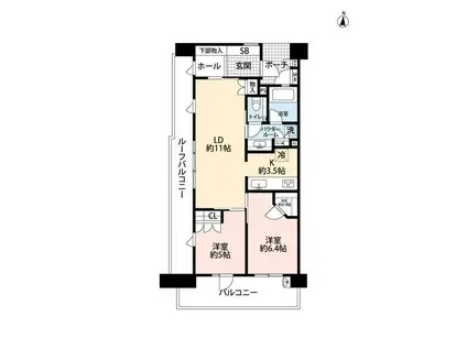 エコヴィレッジ光が丘公園(2LDK/7階)の間取り写真