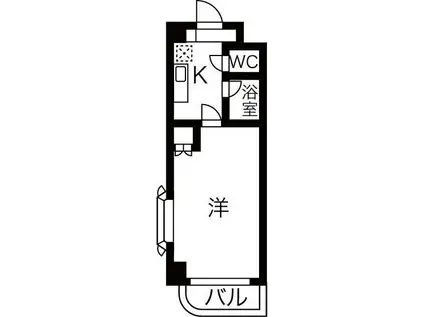 ハウザー高畑(1K/2階)の間取り写真