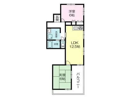 ラ・メゾン香呂(2LDK/2階)の間取り写真