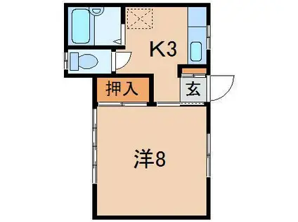 ホイザー・エル(1K/2階)の間取り写真