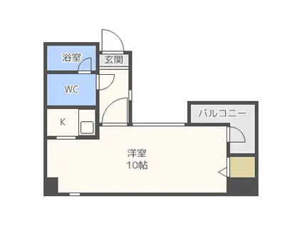 エルヴェ大橋(1K/7階)の間取り写真