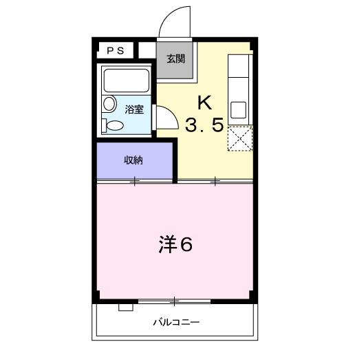 ハイムエトワール(1K/2階)の間取り写真