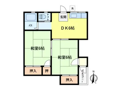 ダイエイコーポ(2DK/2階)の間取り写真