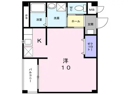 パインヒル(1K/3階)の間取り写真