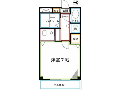 ドミセフィールII(ワンルーム/2階)の間取り写真
