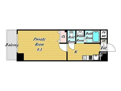 BLOOM LIFE TSUKAGUCHI(1K/3階)の間取り写真