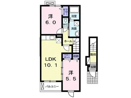 レジデンス・ベガ(2LDK/2階)の間取り写真