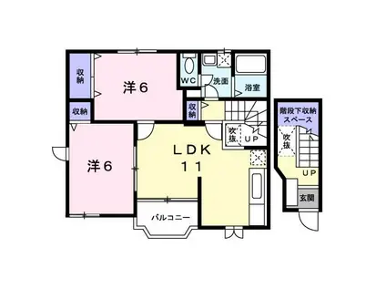 アメニティーガーデンA(2LDK/2階)の間取り写真