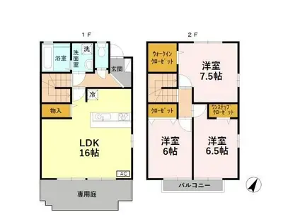 カーム淀川(3LDK/3階)の間取り写真