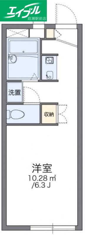 レオパレスディアコート(1K/1階)の間取り写真