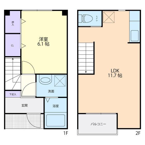 AVENIR (1LDK/1階)の間取り写真