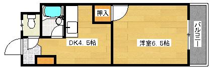 第2スカイビル(1DK/3階)の間取り写真