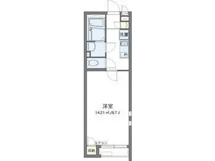 クレイノクレエ多の津(1K/1階)の間取り写真