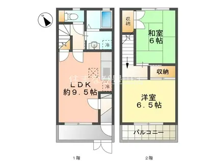 I-STAGE東郷 A棟(2LDK/1階)の間取り写真